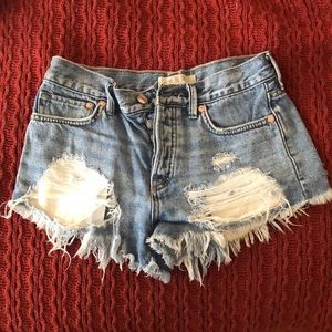 Free People Super Cheeky Cut Off Shorts - 24